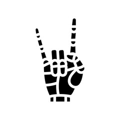 Fototapeta premium attention robot hand gesture glyph icon vector. attention robot hand gesture sign. isolated symbol illustration