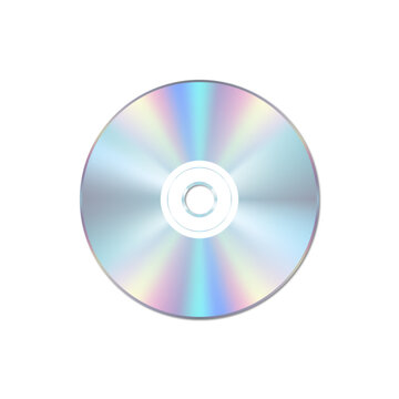 Realistic CD vector design template isolated on transparent background.