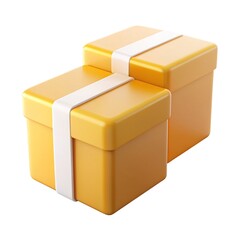 Fototapeta premium shopping box isolated on white 3d cartoon style illustration 