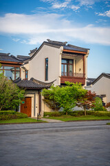 Elegant Traditional Chinese House Under Blue Sky