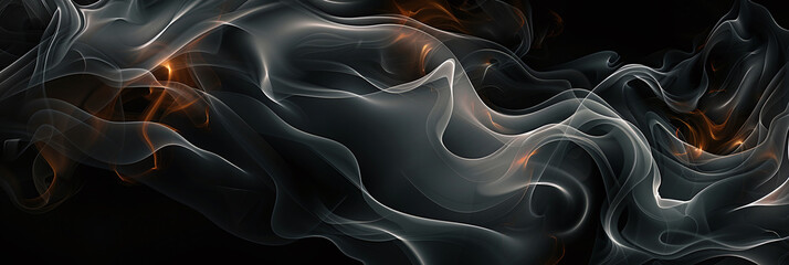 Obraz premium Abstract art captured in smoke swirls, with delicate nuances creating an intriguing vision against a black background