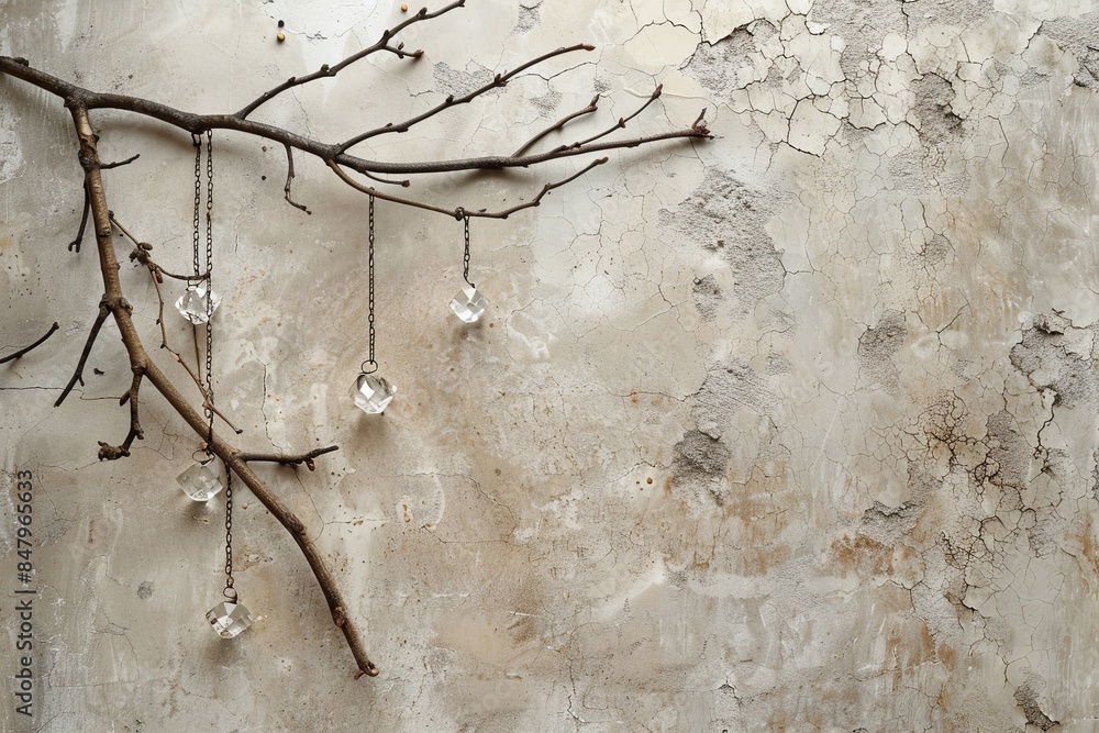 Poster Rustic Wooden Branches and Crystal