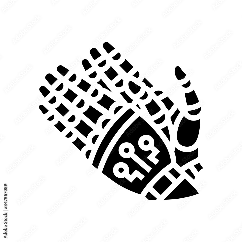 Poster clap applause robot hand gesture glyph icon vector. clap applause robot hand gesture sign. isolated 