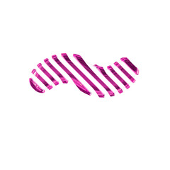 White symbol with purple diagonal ultra thin straps