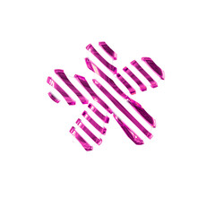 Obraz premium White symbol with purple diagonal ultra thin straps