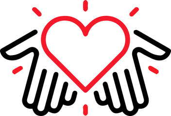 Heartfelt Charity Icon Design on a transparent background