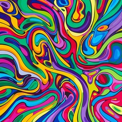 Vibrant and colorful background with swirling, psychedelic patterns for an abstract design
