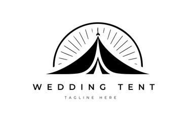 wedding tent logo design concept