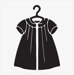 minimalist and simple baby dress vector silhouette, white background