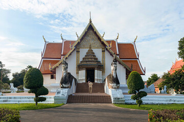 Wat Phumin is the most famous temple and quite unique in design with Lanna style in Nan Province, Thailand.