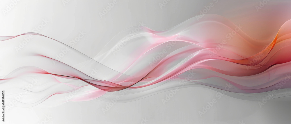 Aufkleber minimal abstract design with a light gray backdrop and a soft pink curved line sweeping across the l