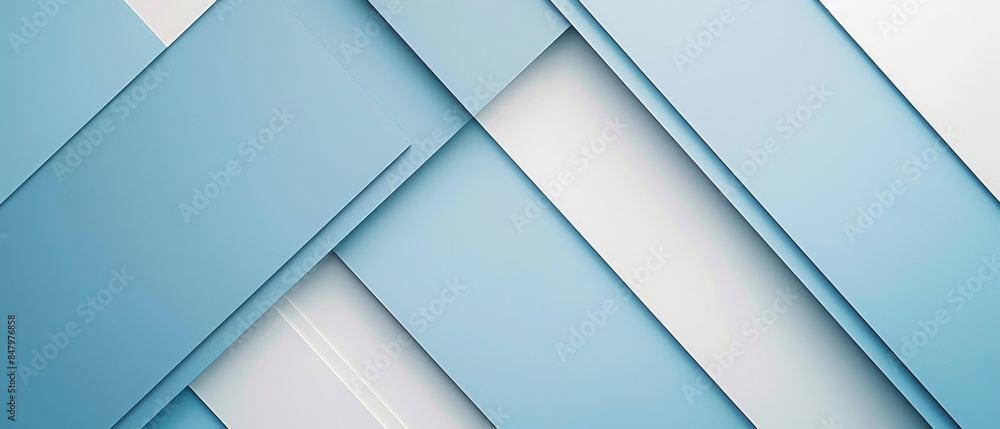 Aufkleber minimalist background with intersecting thin white and light gray diagonal lines on a soft blue canv