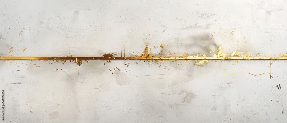 Poster minimalist background with thin gold horizontal lines on a soft white canvas