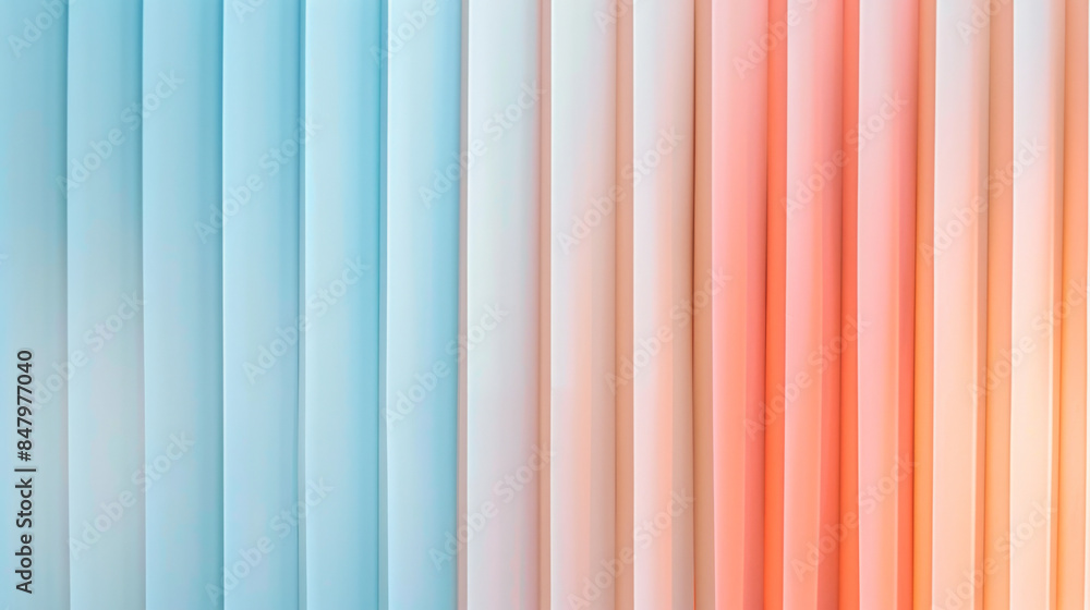 Poster minimalist background with thin vertical lines in light peach on a pale blue canvas