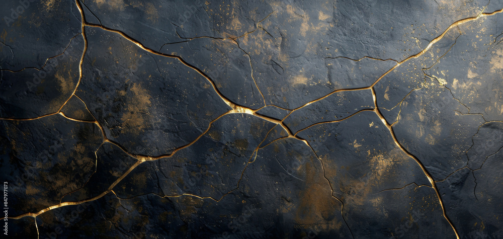 Poster minimalist design featuring thin intersecting gold lines on a dark charcoal canvas