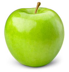 Green apple isolated png. Apple on transparent background. PNG format. Green apple with no background. Full depth of field..