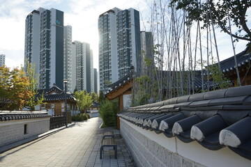 This is a traditional cultural heritage Hanok village scenery.