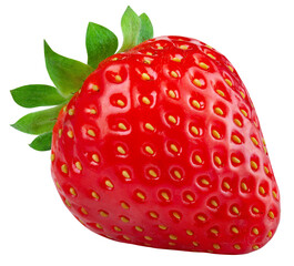 One strawberry isolated png. Strawberry on transparent background. PNG format. Strawberry no background.