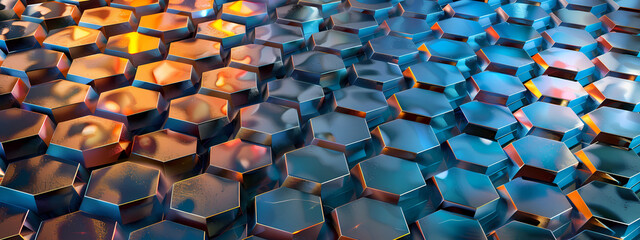 Fototapeta premium Futuristic Hexagonal Pattern with Ambient Lighting
