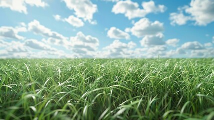 Obraz premium Grass in open field swaying in the wind