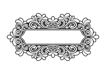 Vintage Baroque Victorian frame border victorian monogram floral engraved scroll ornament wedding