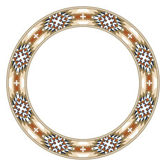 Vintage frame border ornament vector. Ethnic seamless round pattern. Mandala Floral Baroque. Classic antique ornate element. Decorative border for frame, textile, fabric, rug, tattoo, ceramic.