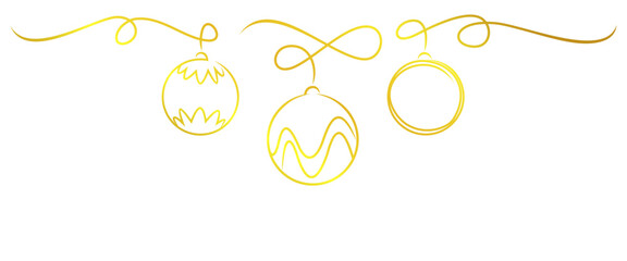 Christmas decoration with Gold balls. vector element illustration