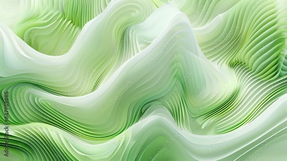 Poster light green abstract background design with modern wavy line pattern