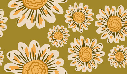 Cute sunflower pattern background vector design