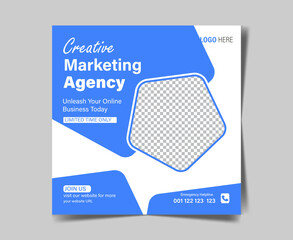 new modern creative marketing agency social media poster design template.