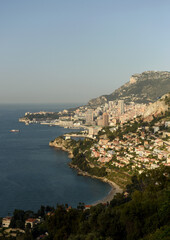 Obraz premium Monaco and Roquebrune-Cap-Martin, Cote d'Azur of French Riviera.