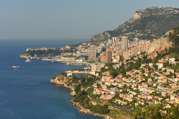 Monaco and Roquebrune-Cap-Martin, Cote d'Azur of French Riviera.