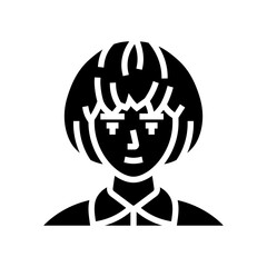 avatar japan school girl glyph icon vector. avatar japan school girl sign. isolated symbol illustration