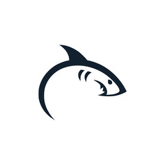 shark fish wild animal logo vector illustration template design