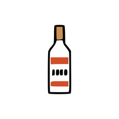 cartoon bottle sticker vector illustration template design