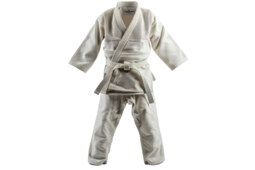 White Judo Gi Uniform with Black Belt