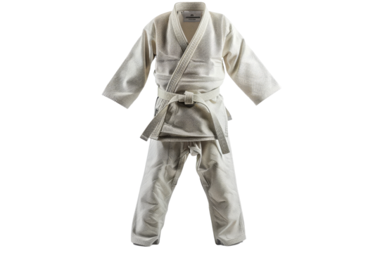 White Judo Gi Uniform with Black Belt