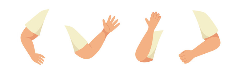 Boy Arm and Hand Gesture as Character Constructor with Separated Body Part Vector Set © Happypictures
