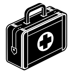 First aid kit vector silhouette illustration svg file