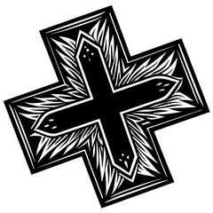 Medical cross vector silhouette illustration svg file