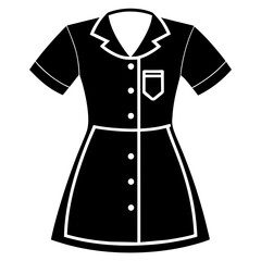 Nurse uniform vector silhouette illustration svg file