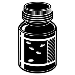 Pill bottle vector silhouette illustration svg file
