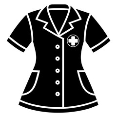 Nurse uniform vector silhouette illustration svg file