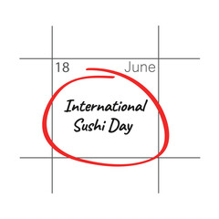 Obraz premium International Sushi day, calendar date, vector.