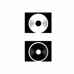 Modern simple vinyl record icon logo design.