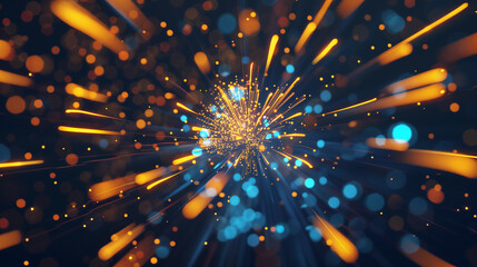 Vibrant Burst of Light: Dynamic Abstract Energy Explosions