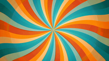 Orange and Cyan retro groovy background presentation design