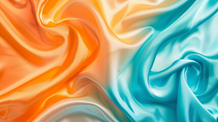 Obraz premium Orange and Cyan silk background 