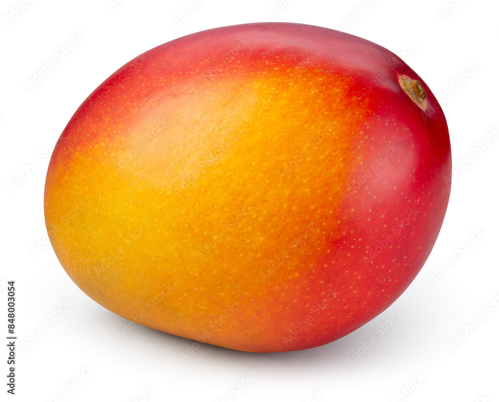 Wall mural mango isolated. ripe red mango on a white background. with clipping path. full depth of field.