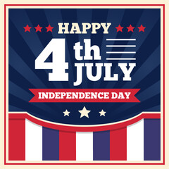 flat design usa independence day background